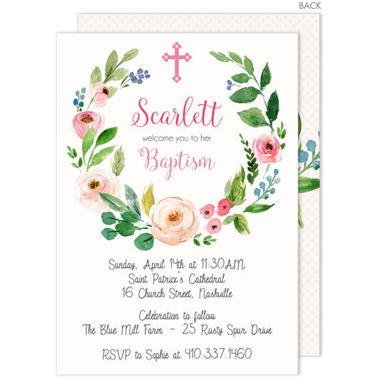 Floral Bough with Cross Invitations